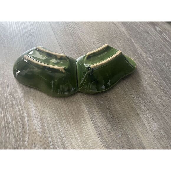 McCoy Lazy Susan Replacement Dish Green Partitioned Bowl USA Art Pottery Vtg - Picture 4 of 9